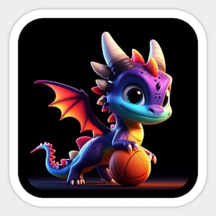 Rufie the Dragon - Basketball #9 Sticker